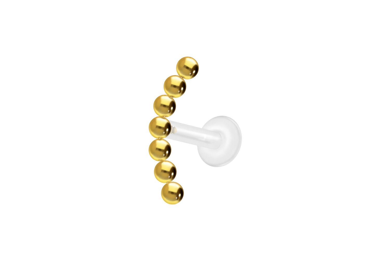 PTFE Labret Piercing mit Innengewinde + Titan-Aufsatz 7 KUGELN